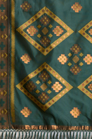 Yellow & Green Banarasi Silk Saree