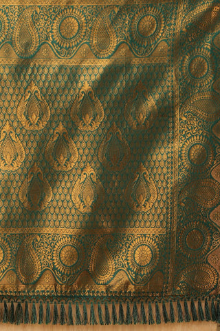 Yellow & Green Kanjeevaram Silk Saree_Kumari Sarees