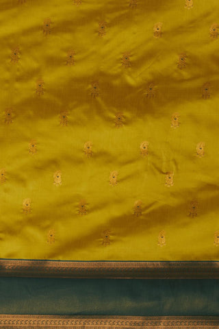 Yellow & Green Banarasi Silk Saree_Kumari Sarees
