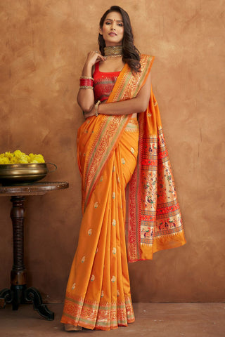 YELLOW BANARASI SOFT SILK SAREE