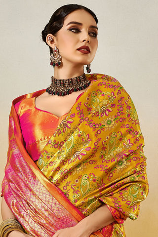 Yellow Dharmavaram Silk Saree_Kumari Sarees