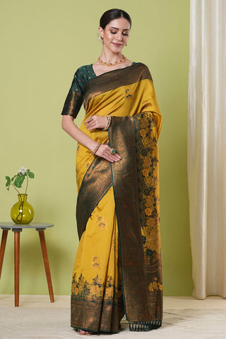 Yellow Banarasi Silk Saree _Kumari Sarees