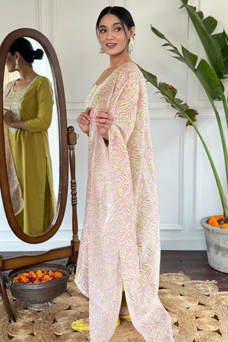 Yellow Viscose Slub Embroidery Kurta Set_Kumari Sarees