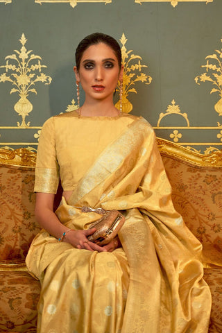 YELLOW KANJEEVARAM HANDLOOM SILK SAREE