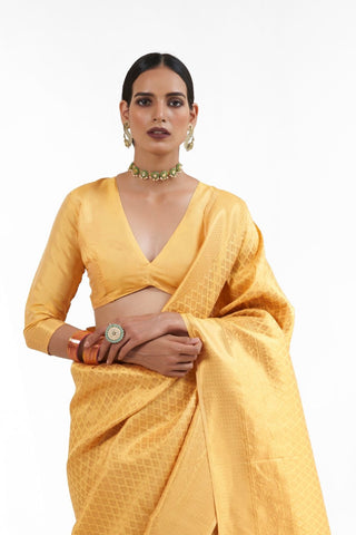 YELLOW KANJEEVARAM HANDLOOM SILK SAREE 