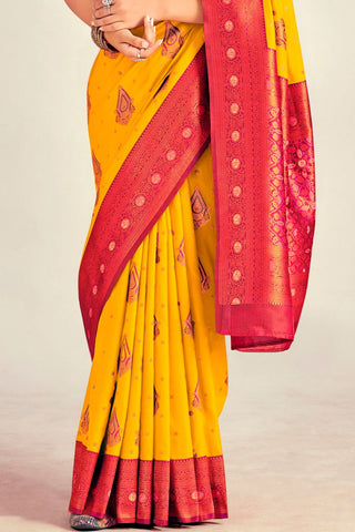 YELLOW SOFT SILK SAREE