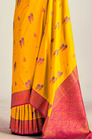 YELLOW SOFT SILK SAREE