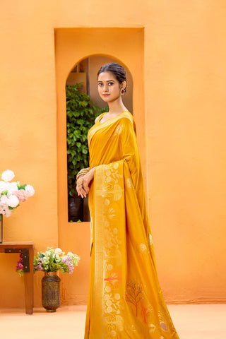 Yellow Dola Silk Saree_Kumari Sarees
