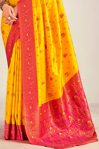 YELLOW SOFT SILK SAREE