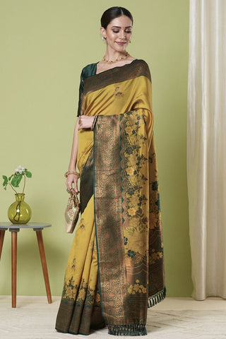 Yellow Banarasi Silk Saree _Kumari Sarees