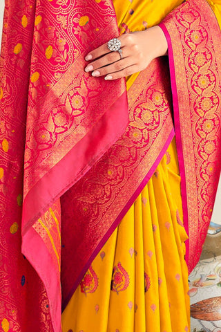 YELLOW SOFT SILK SAREE