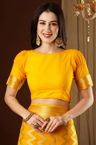 Yellow Georgette Silk Saree_Kumari Sarees
