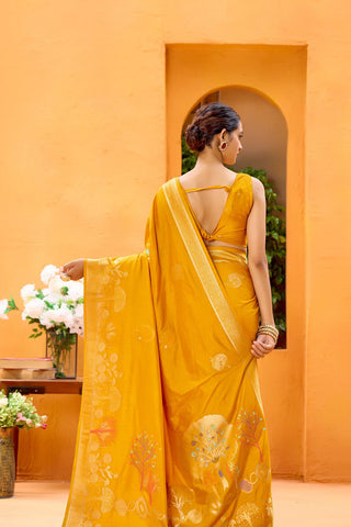 Yellow Dola Silk Saree_Kumari Sarees