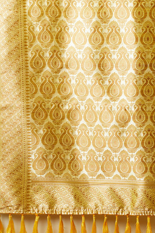 Yellow Soft Linen Cotton Saree