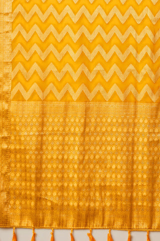 Yellow Georgette Silk Saree_Kumari Sarees