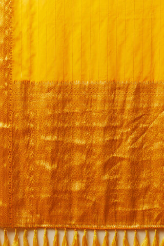 Yellow Chiffon Silk Saree