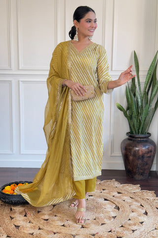 Yellow Organza Viscose Embroidery Kurta Set_Kumari Sarees