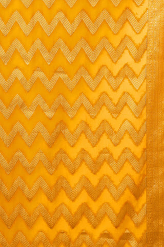 Yellow Georgette Silk Saree_Kumari Sarees