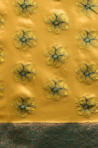 Yellow Banarasi Silk Saree