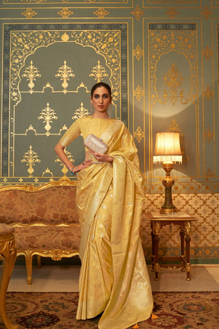 YELLOW KANJEEVARAM HANDLOOM SILK SAREE