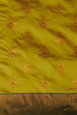 Yellow Banarasi Silk Saree_Kumari Sarees