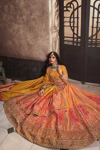 Yellow Silk Lehenga With Sequence Zarkan Work