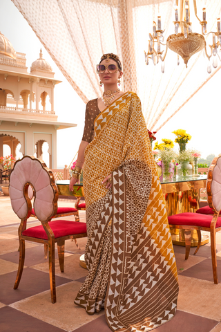 Yellow Patola Silk Saree