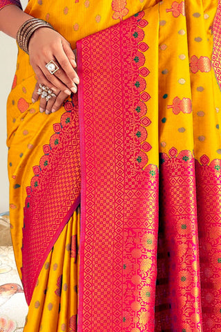 YELLOW&RED SOFT SILK SAREE