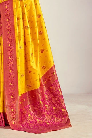 YELLOW&RED SOFT SILK SAREE