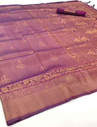 PURPLE KANJEEVARAM HANDLOOM SILK SAREE