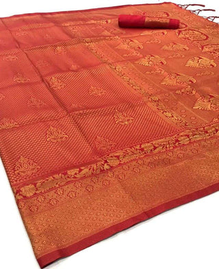 RED KANJEEVARAM HANDLOOM SILK SAREE