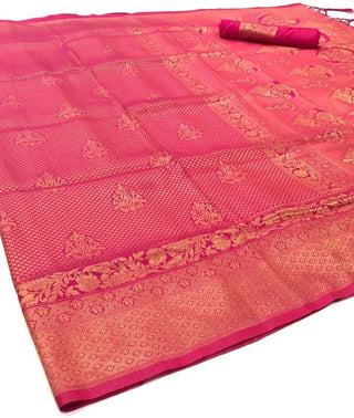 PINK KANJEEVARAM HANDLOOM SILK SAREE