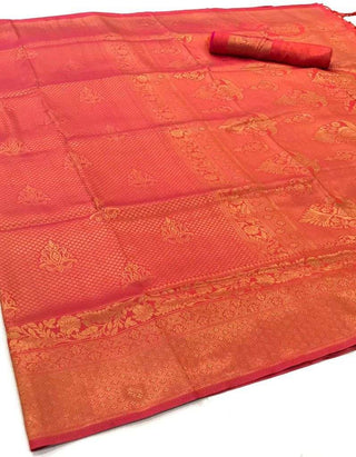 ORANGE KANJEEVARAM HANDLOOM SILK SAREE