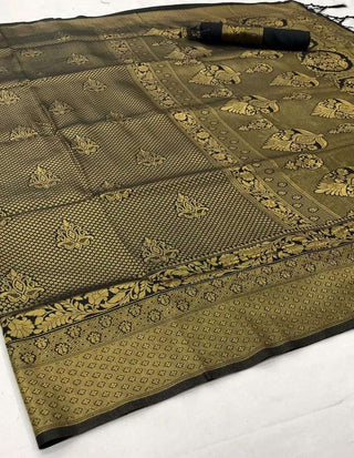 BLACK KANJEEVARAM HANDLOOM SILK SAREE