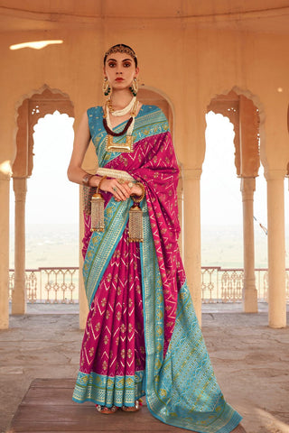 Multi Colour Banarasi Patola Silk Saree