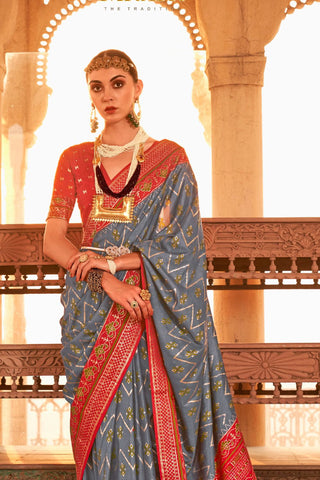 Multi Colour Banarasi Patola Silk Saree