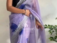 Lavender Organza Silk Saree_Kumari Sarees