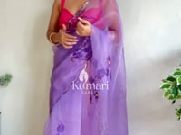 Lavender Organza Silk Saree_Kumari Sarees