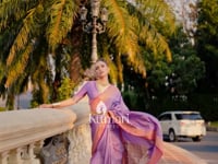 Lavender Soft Silk Handloom Weaving Saree_Kumari Sarees