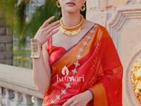 Orange Soft Silk Handloom Weaving Saree_Kumari Sarees