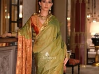 Green Tussar Handloom Weaving Silk Saree_Kumari Sarees