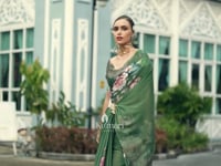 Green Pure Georgette Saree