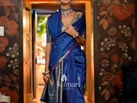 Blue Handloom Weaving Silk Saree_Kumari Sarees