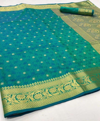 Green Kanjeevaram Handloom Silk Saree