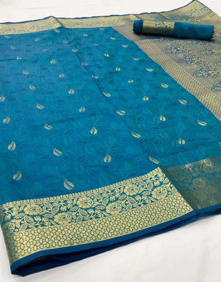 Blue Kanjeevaram Handloom Silk Saree