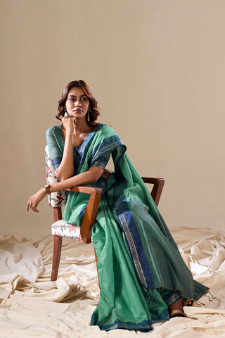 Green Handloom Cotton Saree